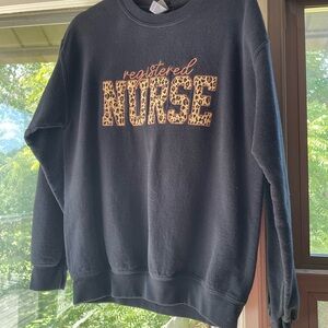 Stylish Black Registered Nurse Sweatshirt